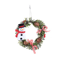 HKM-495059 Christmas PVC Wreath Pendant with Snowman, Elk, Bear, and Gingerbread Design