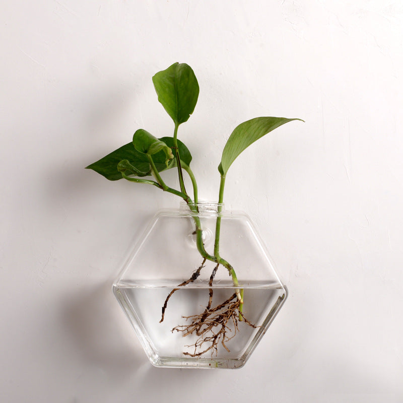 HKM-495443 Wall-Mounted Geometric Fish Tank in High Borosilicate Glass with Polished Finish