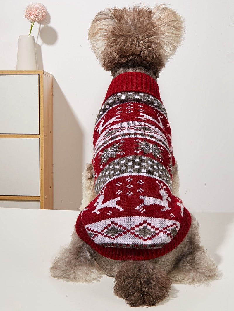 HKM-495507 Cozy Knitted Gray Deer Sweater for Pets - Sizes No.6 to No.16