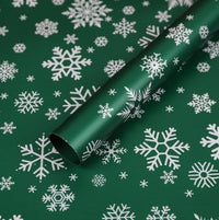 HKM-495571 Christmas Kraft Paper Gift Wrap with Cartoon Design, Red and Green, 1 Pack
