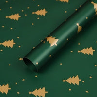 HKM-495571 Christmas Kraft Paper Gift Wrap with Cartoon Design, Red and Green, 1 Pack