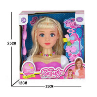 HKM-495571 Educational Hairdressing Doll Head Set with Accessories for Kids Ages 2 to 7