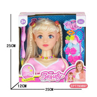HKM-495571 Educational Hairdressing Doll Head Set with Accessories for Kids Ages 2 to 7