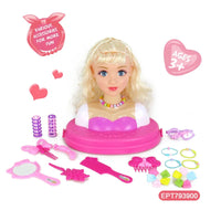 HKM-495571 Educational Hairdressing Doll Head Set with Accessories for Kids Ages 2 to 7