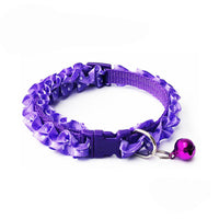 HKM-495635 Lace Pet Collar Necklace for Cats and Dogs with Bell - Soft Mohair Material