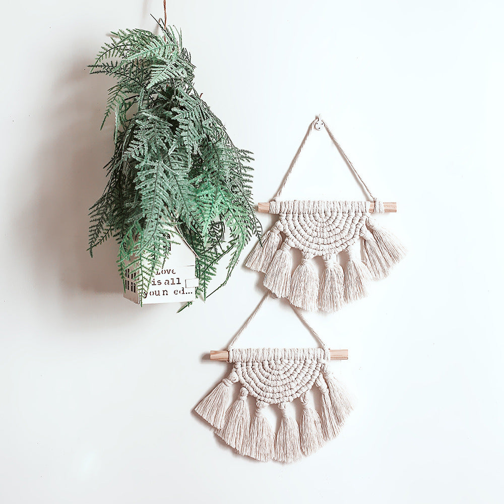 HKM-495763 Hand-Woven Nordic Cotton Tapestry Wall Decoration for Home and Weddings