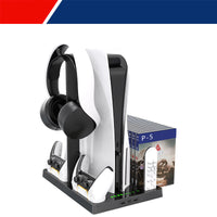 HKM-495955 PS5 Multifunctional Charging and Cooling Fan Holder with Storage Bracket