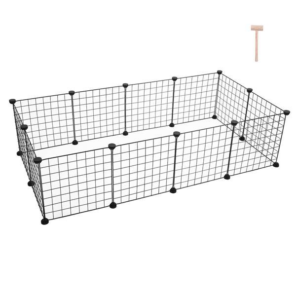 HKM-495955 Portable Metal Wire Pet Playpen for Small Animals - 12 Panels, Easy Assembly, DIY Design, Indoor/Outdoor Use