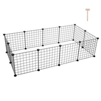 HKM-495955 Portable Metal Wire Pet Playpen for Small Animals - 12 Panels, Easy Assembly, DIY Design, Indoor/Outdoor Use