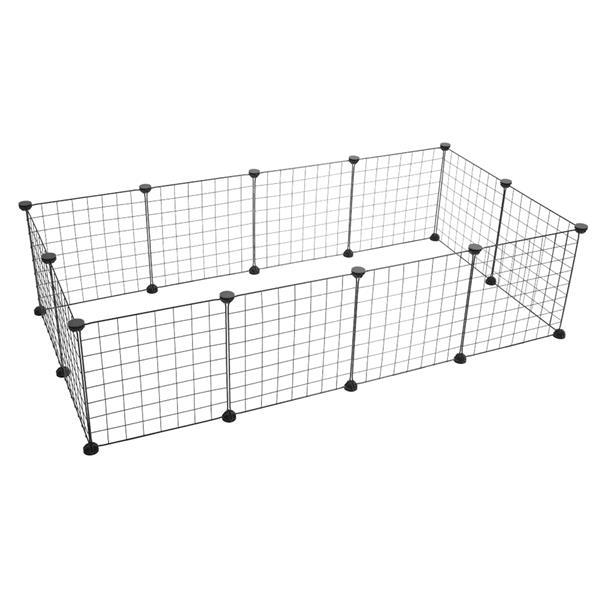 HKM-495955 Portable Metal Wire Pet Playpen for Small Animals - 12 Panels, Easy Assembly, DIY Design, Indoor/Outdoor Use