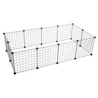 HKM-495955 Portable Metal Wire Pet Playpen for Small Animals - 12 Panels, Easy Assembly, DIY Design, Indoor/Outdoor Use