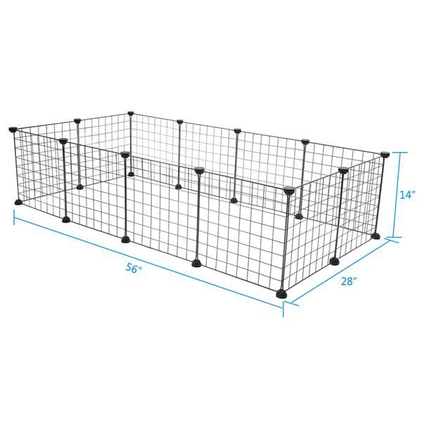 HKM-495955 Portable Metal Wire Pet Playpen for Small Animals - 12 Panels, Easy Assembly, DIY Design, Indoor/Outdoor Use