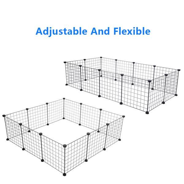 HKM-495955 Portable Metal Wire Pet Playpen for Small Animals - 12 Panels, Easy Assembly, DIY Design, Indoor/Outdoor Use