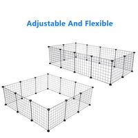 HKM-495955 Portable Metal Wire Pet Playpen for Small Animals - 12 Panels, Easy Assembly, DIY Design, Indoor/Outdoor Use