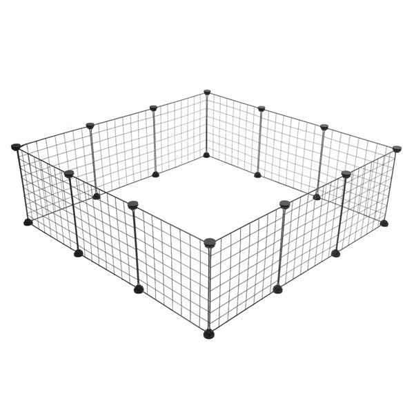 HKM-495955 Portable Metal Wire Pet Playpen for Small Animals - 12 Panels, Easy Assembly, DIY Design, Indoor/Outdoor Use