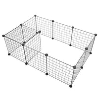 HKM-495955 Portable Metal Wire Pet Playpen for Small Animals - 12 Panels, Easy Assembly, DIY Design, Indoor/Outdoor Use