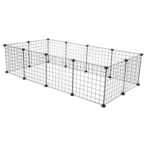 HKM-495955 Portable Metal Wire Pet Playpen for Small Animals - 12 Panels, Easy Assembly, DIY Design, Indoor/Outdoor Use