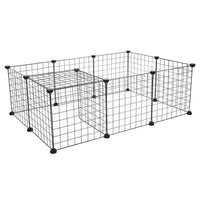 HKM-495955 Portable Metal Wire Pet Playpen for Small Animals - 12 Panels, Easy Assembly, DIY Design, Indoor/Outdoor Use