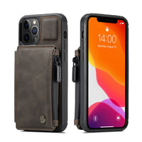 HKM-496019 Frosted Multifunctional Zipper Phone Case with Card Slots for iPhone and Samsung Models