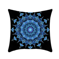 HKM-496211 Retro Ethnic Mandala Pillow Cover - Single-Sided 45x45cm, Various Solid Colors