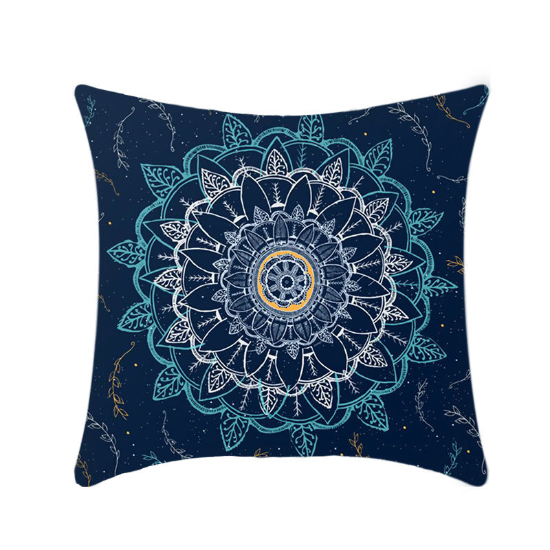 HKM-496211 Retro Ethnic Mandala Pillow Cover - Single-Sided 45x45cm, Various Solid Colors