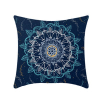 HKM-496211 Retro Ethnic Mandala Pillow Cover - Single-Sided 45x45cm, Various Solid Colors