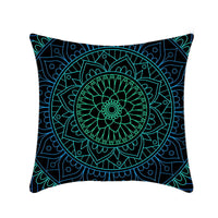 HKM-496211 Retro Ethnic Mandala Pillow Cover - Single-Sided 45x45cm, Various Solid Colors