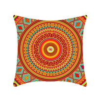 HKM-496211 Retro Ethnic Mandala Pillow Cover - Single-Sided 45x45cm, Various Solid Colors