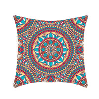 HKM-496211 Retro Ethnic Mandala Pillow Cover - Single-Sided 45x45cm, Various Solid Colors