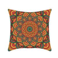 HKM-496211 Retro Ethnic Mandala Pillow Cover - Single-Sided 45x45cm, Various Solid Colors