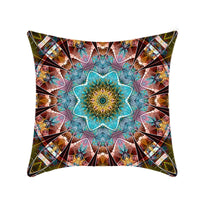 HKM-496211 Retro Ethnic Mandala Pillow Cover - Single-Sided 45x45cm, Various Solid Colors
