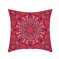 HKM-496211 Retro Ethnic Mandala Pillow Cover - Single-Sided 45x45cm, Various Solid Colors