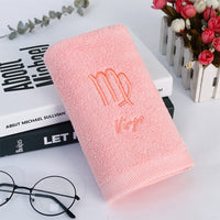 HKM-496339 Plus-sized Thick Absorbent Pure Cotton Constellation Bath Towel with Embroidery