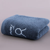HKM-496339 Plus-sized Thick Absorbent Pure Cotton Constellation Bath Towel with Embroidery