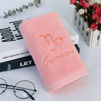 HKM-496339 Plus-sized Thick Absorbent Pure Cotton Constellation Bath Towel with Embroidery