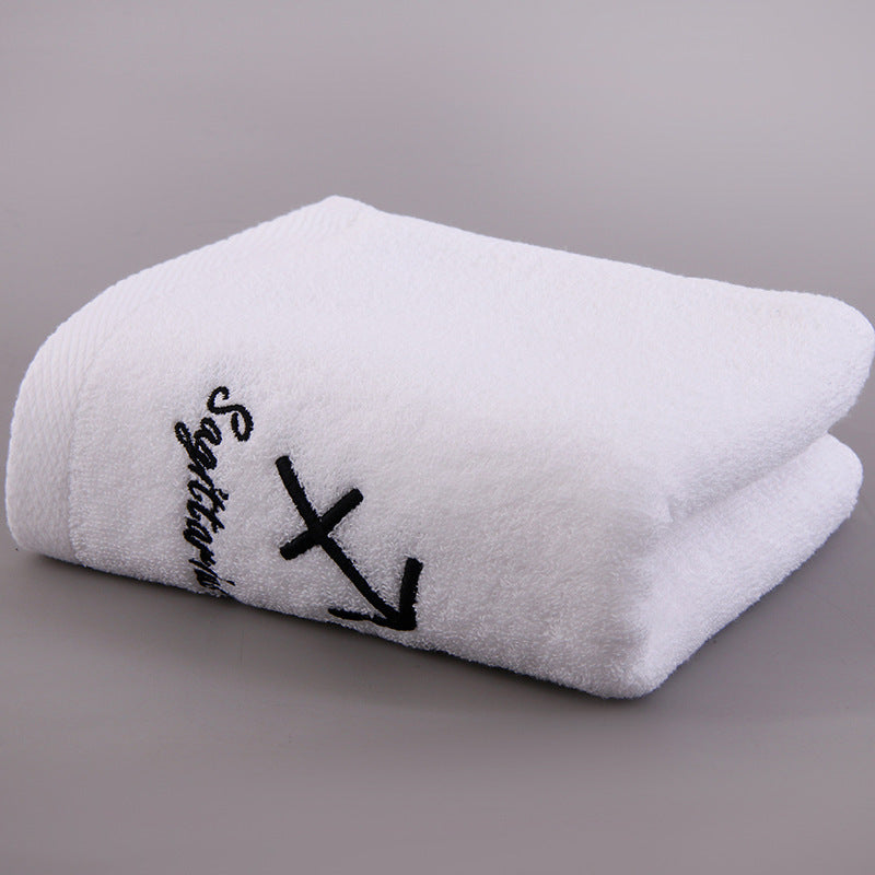 HKM-496339 Plus-sized Thick Absorbent Pure Cotton Constellation Bath Towel with Embroidery