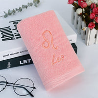 HKM-496339 Plus-sized Thick Absorbent Pure Cotton Constellation Bath Towel with Embroidery