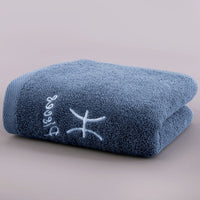 HKM-496339 Plus-sized Thick Absorbent Pure Cotton Constellation Bath Towel with Embroidery