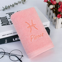 HKM-496339 Plus-sized Thick Absorbent Pure Cotton Constellation Bath Towel with Embroidery