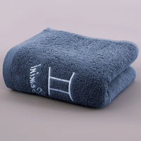 HKM-496339 Plus-sized Thick Absorbent Pure Cotton Constellation Bath Towel with Embroidery