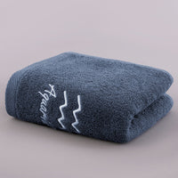 HKM-496339 Plus-sized Thick Absorbent Pure Cotton Constellation Bath Towel with Embroidery