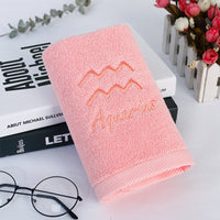 HKM-496339 Plus-sized Thick Absorbent Pure Cotton Constellation Bath Towel with Embroidery