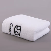 HKM-496339 Plus-sized Thick Absorbent Pure Cotton Constellation Bath Towel with Embroidery