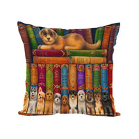 HKM-496467 Northern European Style Cat Pattern Linen Cushion Cover - 45 x 45cm