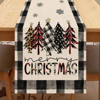 HKM-496531 Christmas Trees Winter Table Runner, 13 x 72 Inch Seasonal Holiday Kitchen Dining Décor for Indoor and Outdoor Celebrations