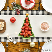 HKM-496531 Christmas Trees Winter Table Runner, 13 x 72 Inch Seasonal Holiday Kitchen Dining Décor for Indoor and Outdoor Celebrations