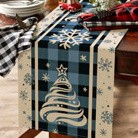 HKM-496531 Christmas Trees Winter Table Runner, 13 x 72 Inch Seasonal Holiday Kitchen Dining Décor for Indoor and Outdoor Celebrations
