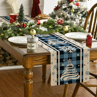 HKM-496531 Christmas Trees Winter Table Runner, 13 x 72 Inch Seasonal Holiday Kitchen Dining Décor for Indoor and Outdoor Celebrations