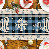 HKM-496531 Christmas Trees Winter Table Runner, 13 x 72 Inch Seasonal Holiday Kitchen Dining Décor for Indoor and Outdoor Celebrations