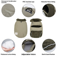 HKM-496595 Lapel Turtleneck Dog Vest - Cold-proof Cotton-padded Pet Clothing in Solid Colors